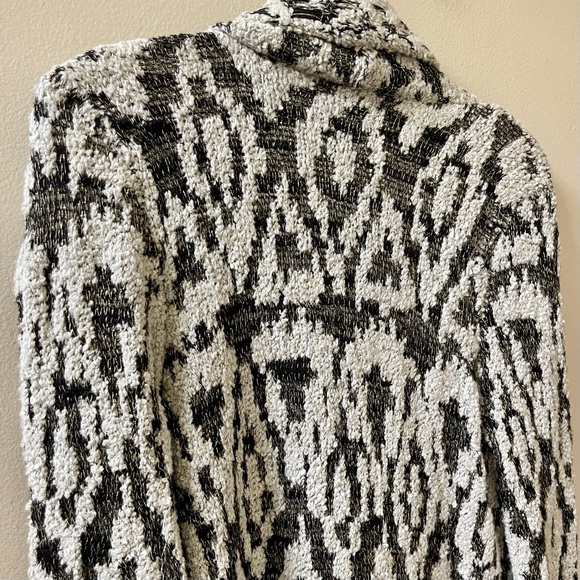 Metallic Black, White w/Gold Long Sleeve Cardigan Sweater M - Picture 10 of 12